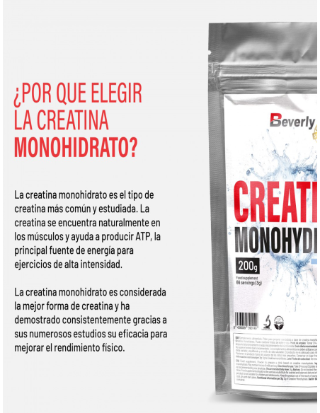CREATINE MONOHYDRATE | 200 gr - 66 tomas