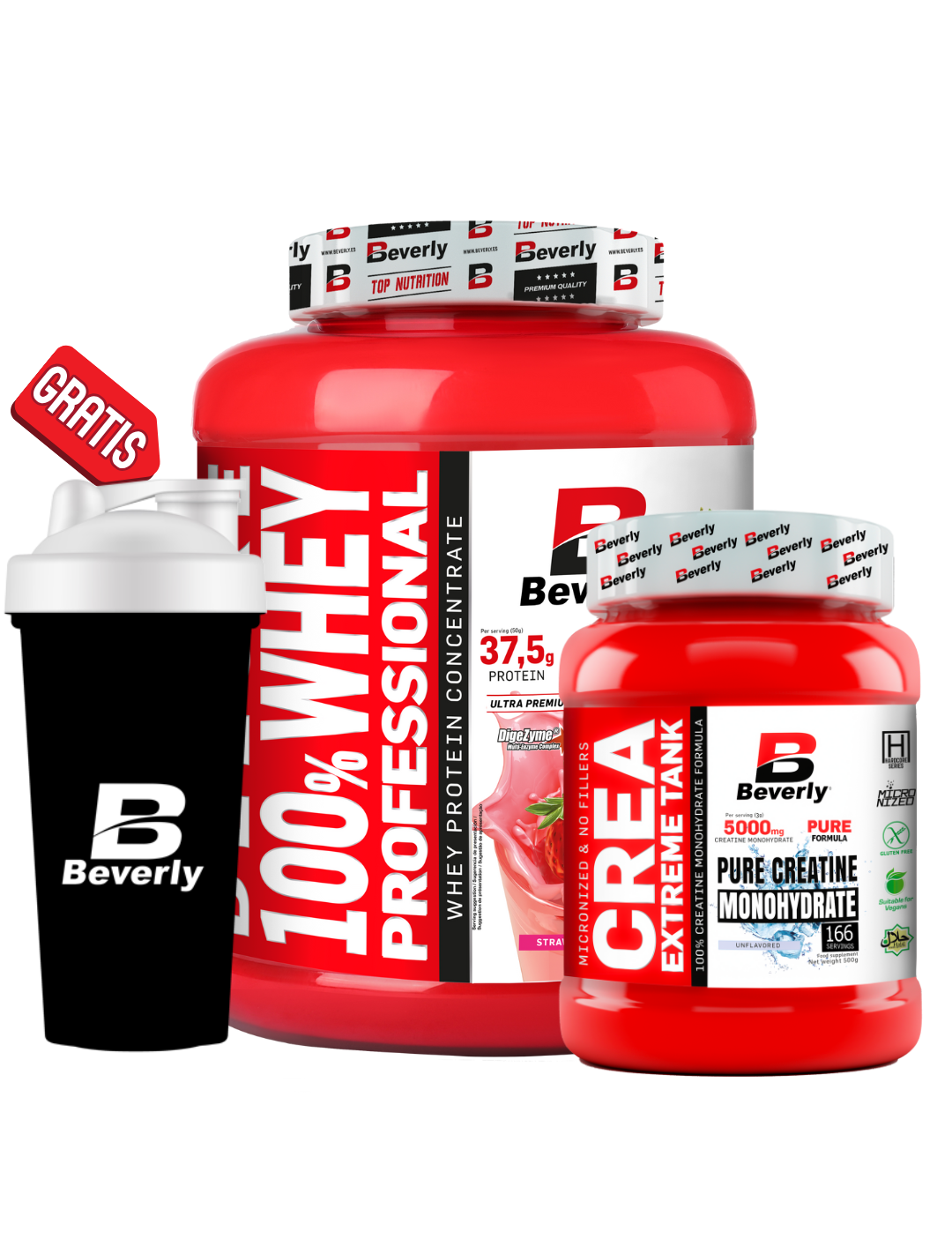Pack Deluxe Whey 2k + creatina monohidrato micronizada 166 servicios
