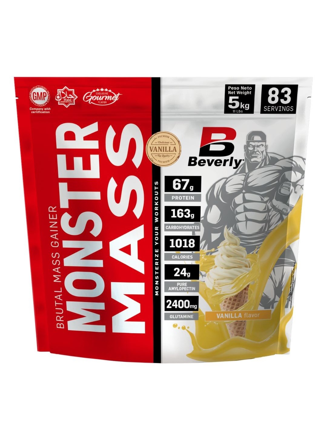 Pack Monster Mass 11libras + creatina 60 servicios - shacker gratis