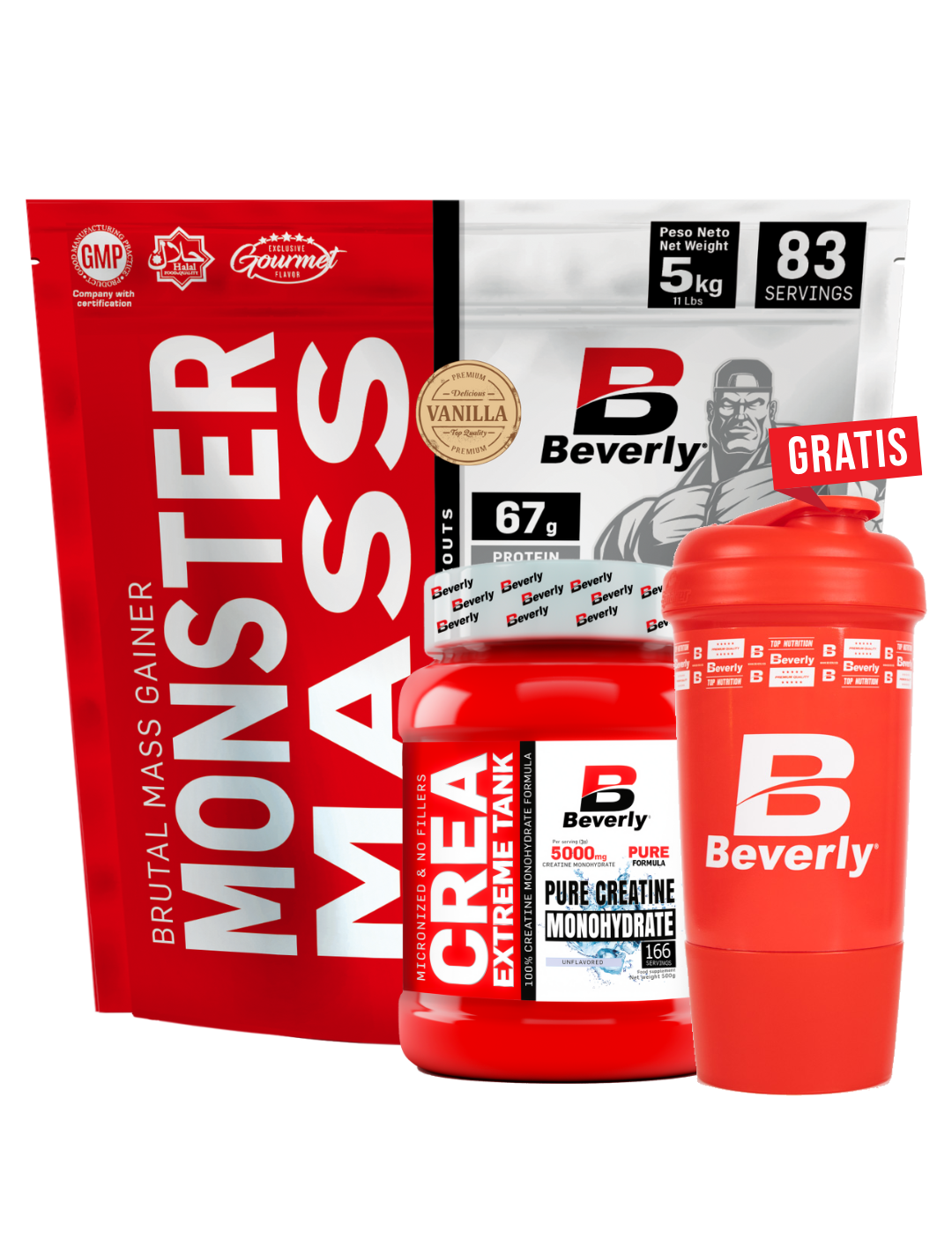 Pack Monster Mass 11libras + creatina 166 servicios - shacker gratis