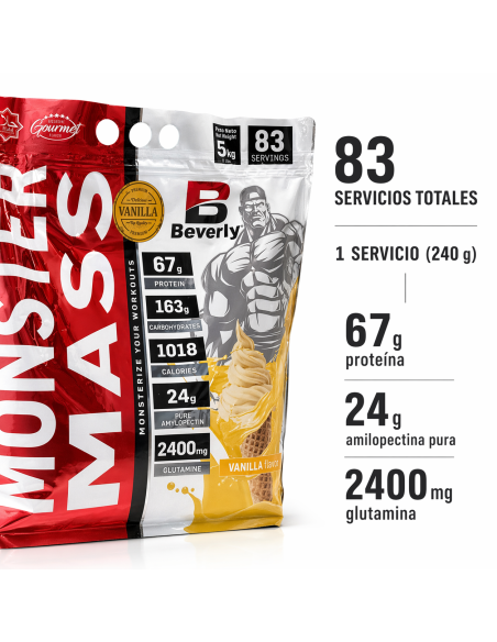 Monster mass 5k /11libras / sabor vainilla