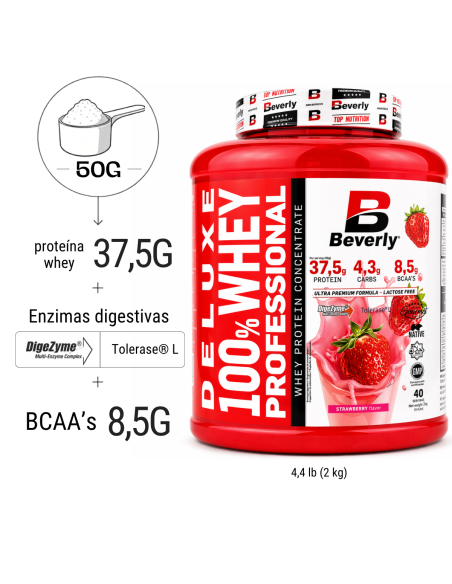Deluxe whey profesional 2k/4,4libras - fresa