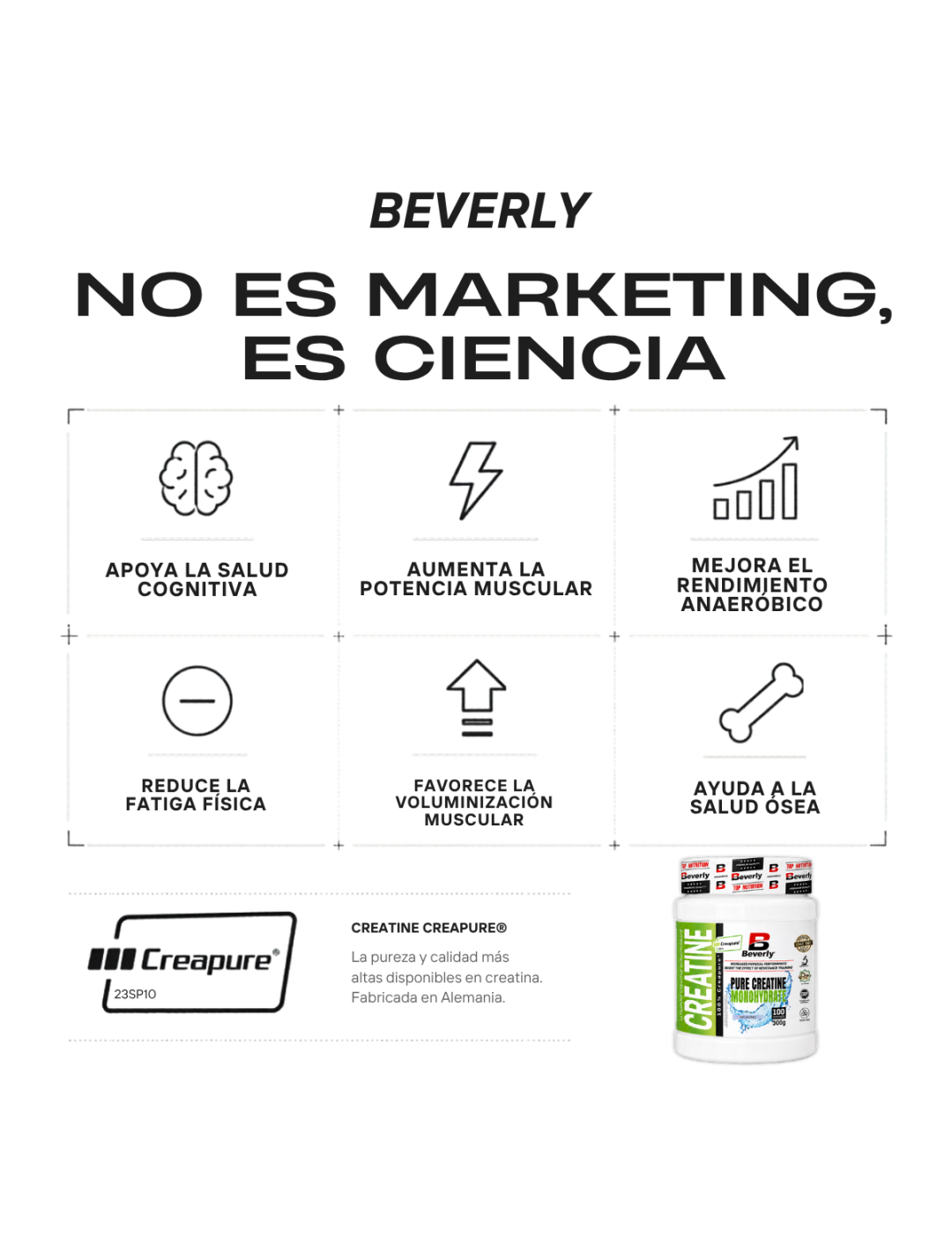 Creatina Monohidrato Creapure® - 300 g - 100 servicios - Neutro