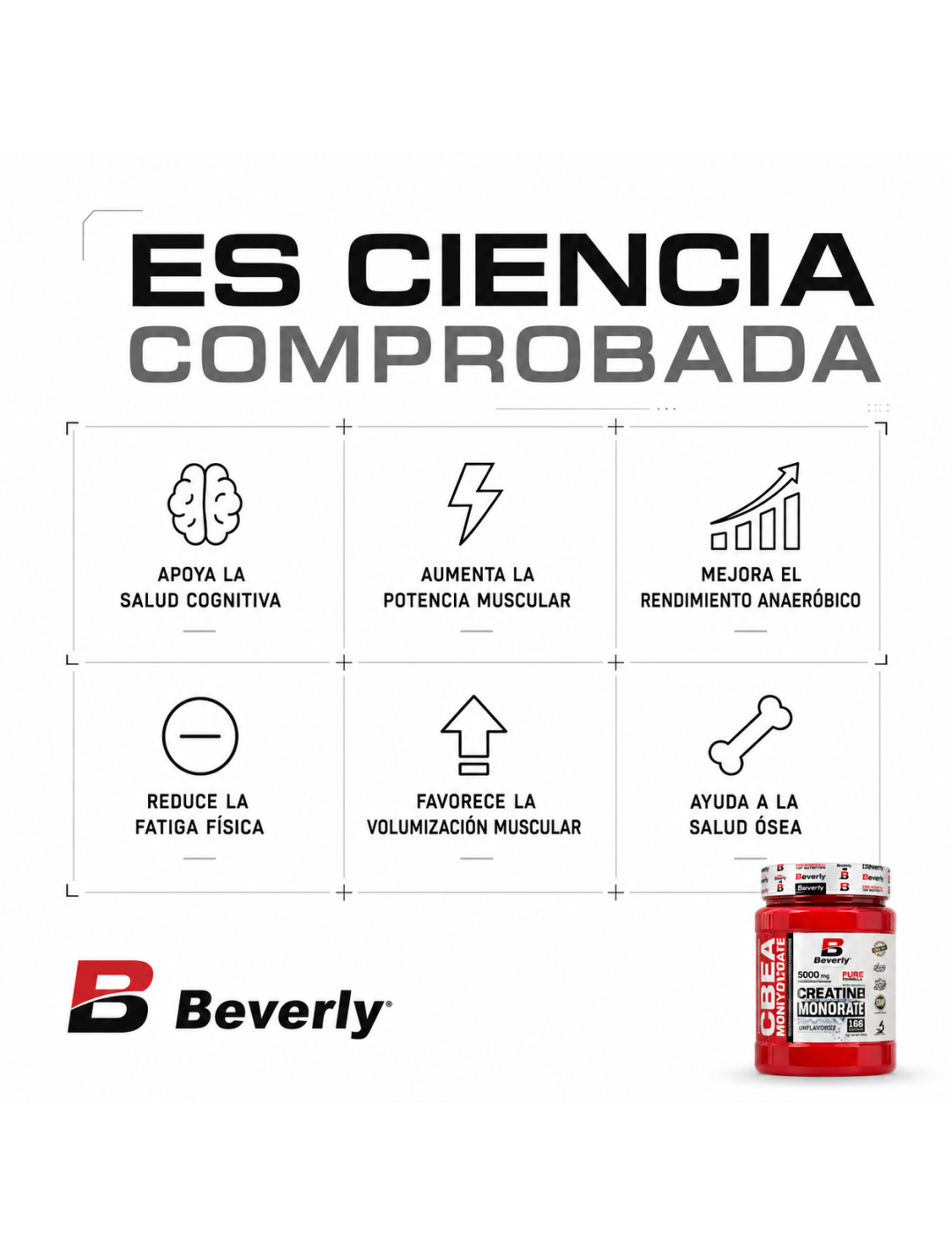 Creatina Monohidrato - 500 g - 166 servicios - Neutro