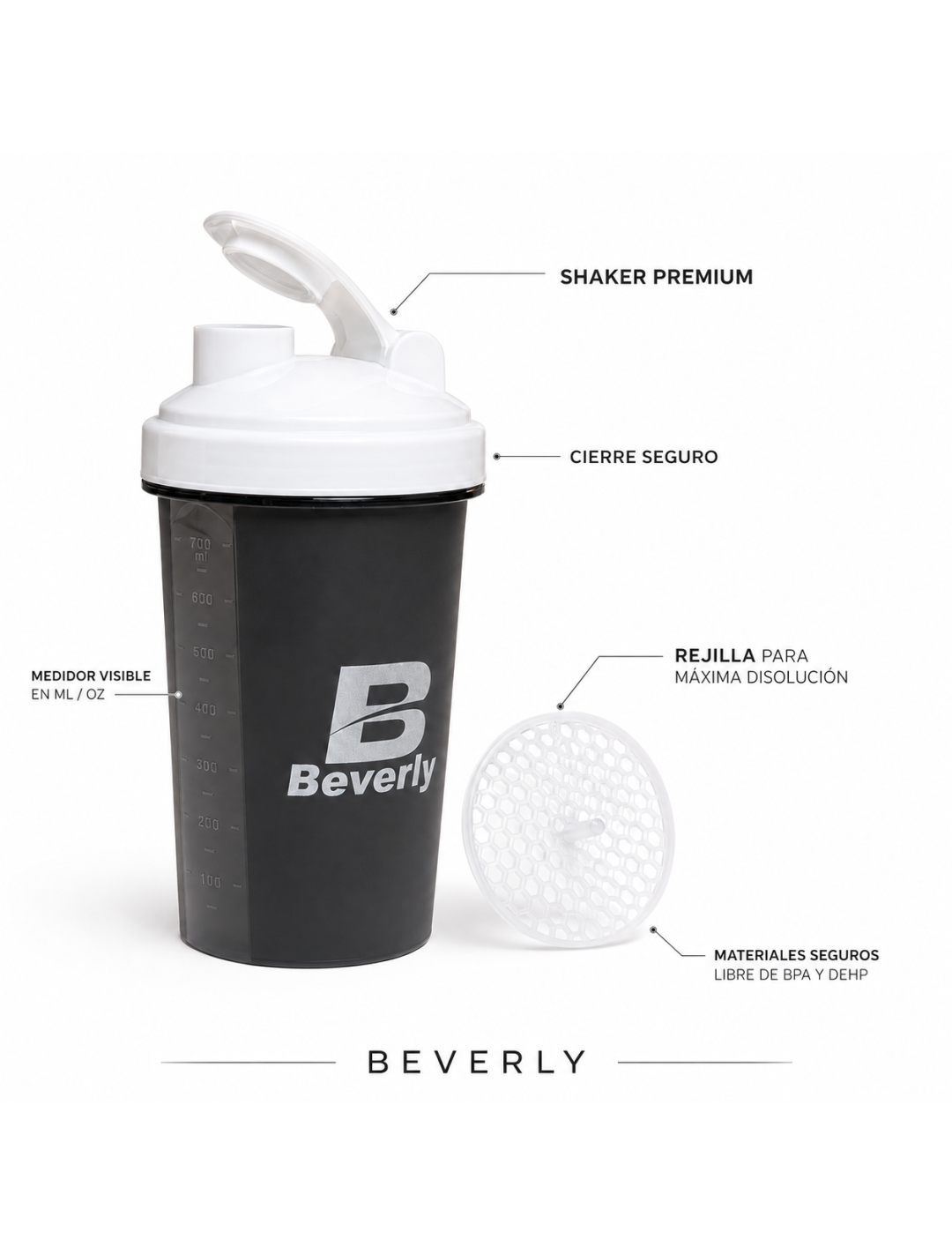 Mezclador de Proteína Beverly – 700 ml