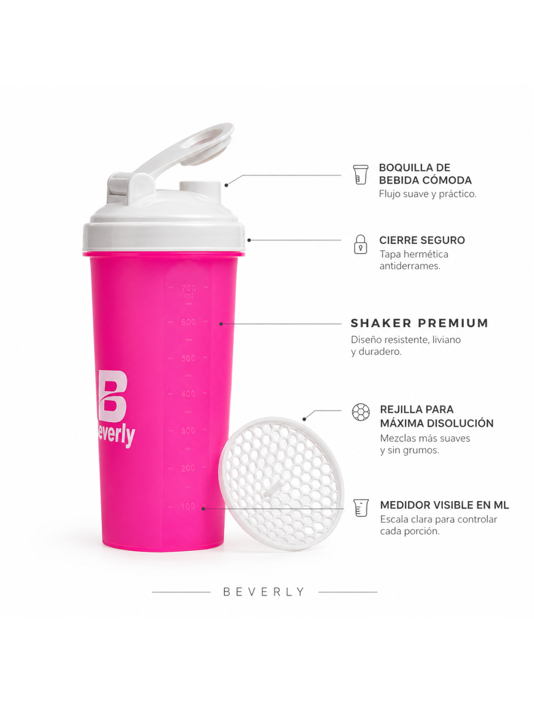 Mezclador de Proteína Beverly – 700 ml