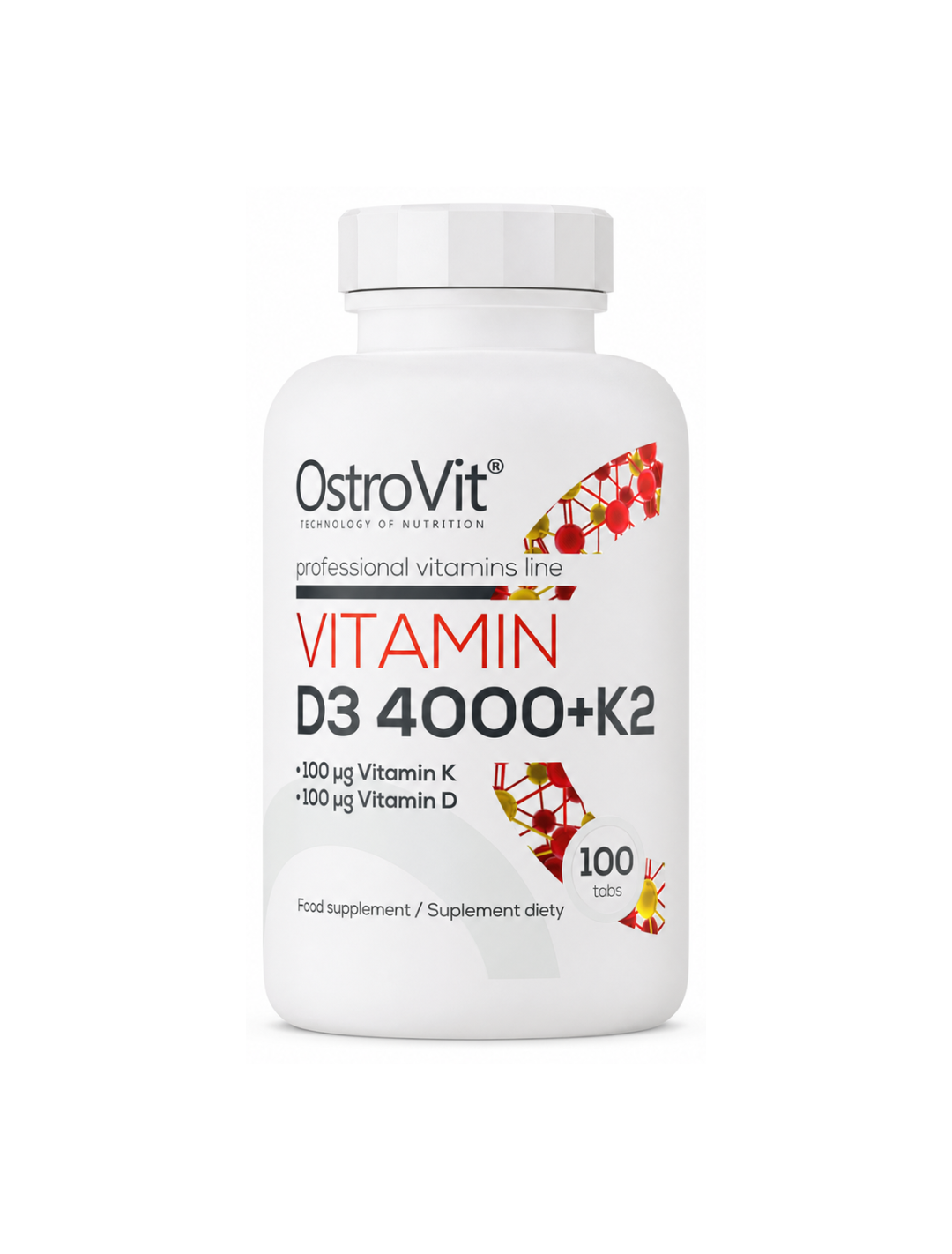 Vitamin D3 4000 + K2 - 100 tabletas