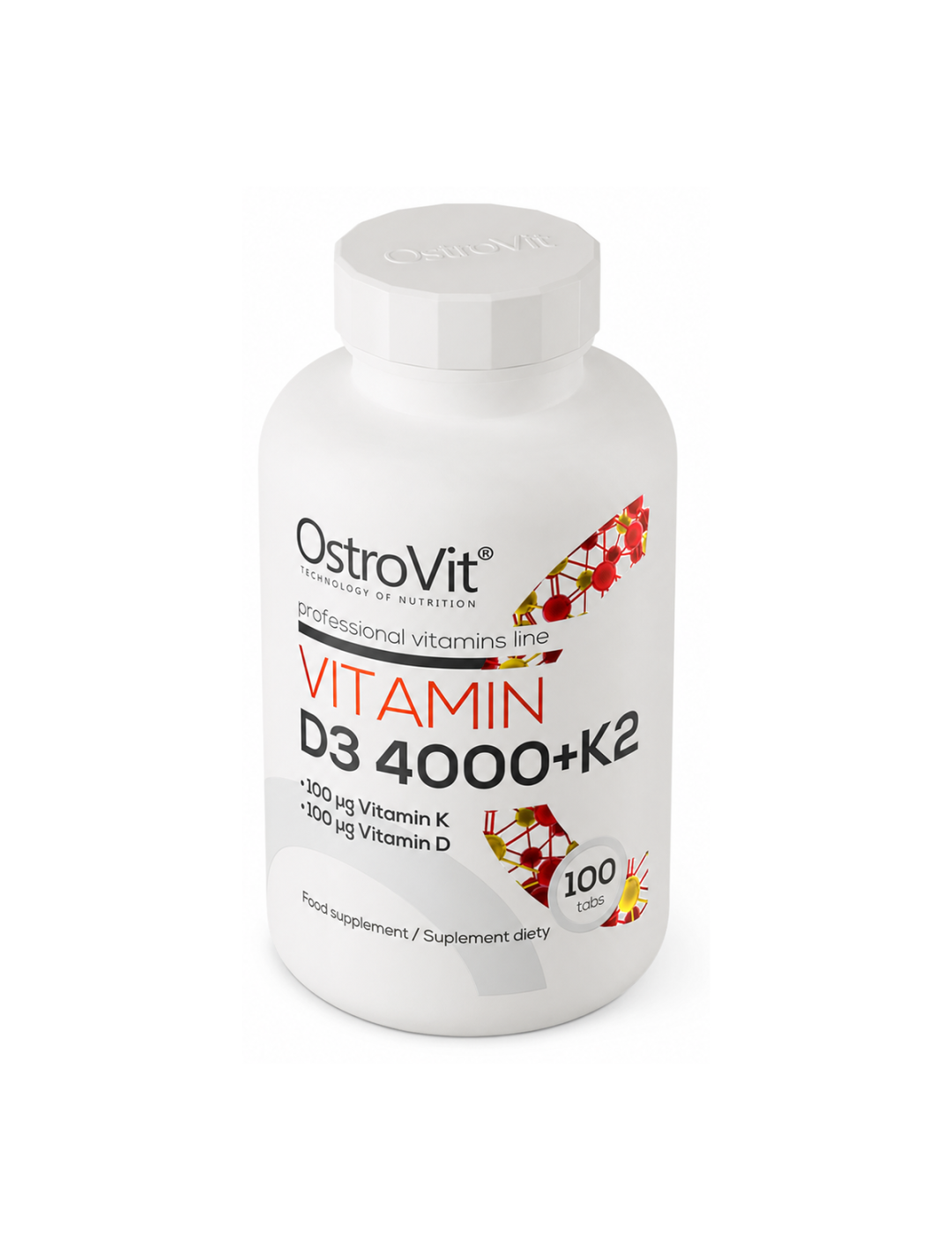 Vitamin D3 4000 + K2 - 100 tabletas