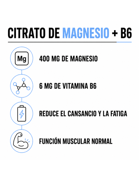 Magnesium Citrate 400 mg + B6 - 90 tabletas