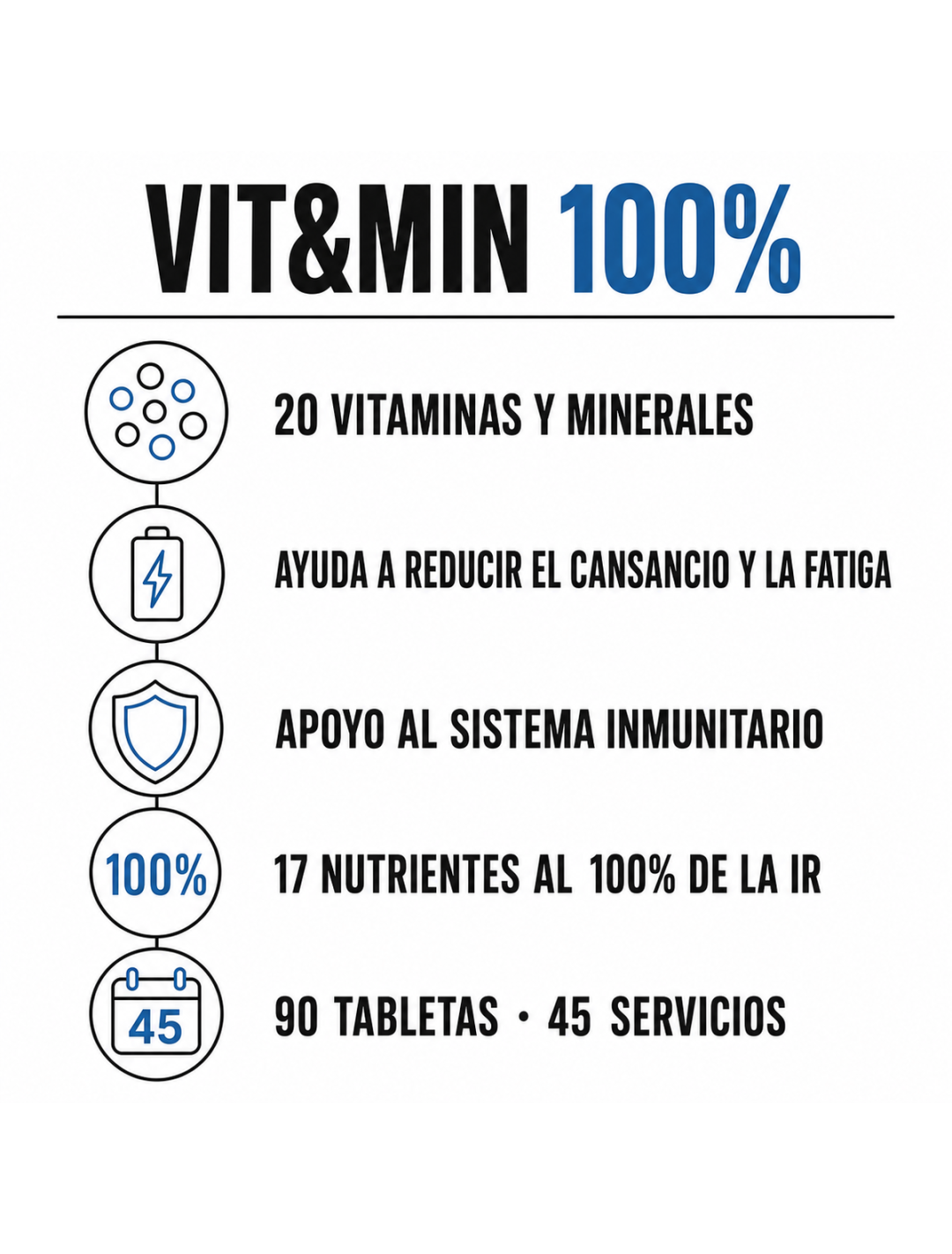 100% Vit&Min - 90 tabletas