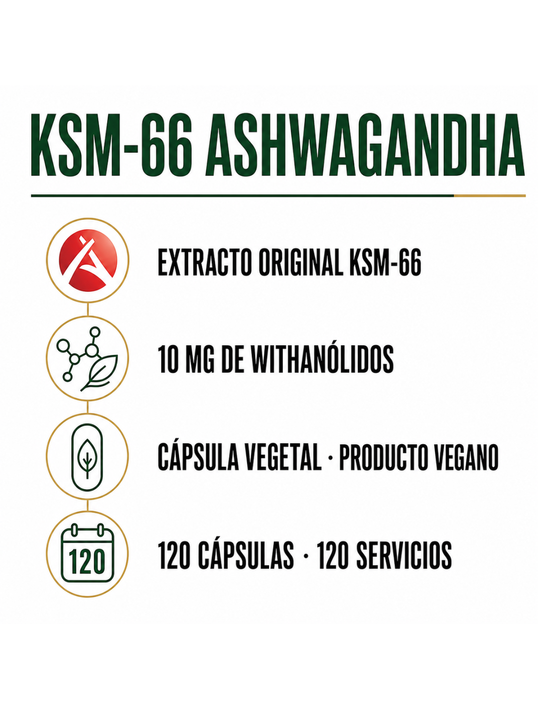 KSM-66 Ashwagandha VEGE - 120 cápsulas