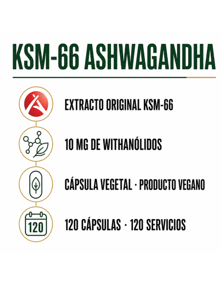 KSM-66 Ashwagandha VEGE - 120 cápsulas