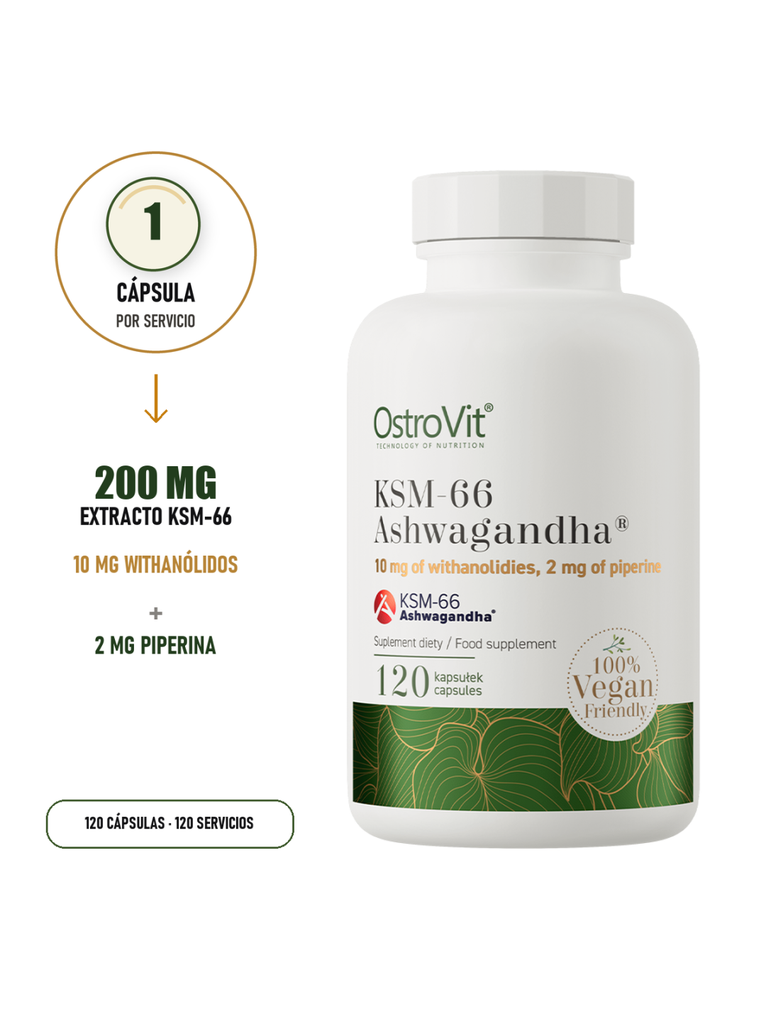 KSM-66 Ashwagandha VEGE - 120 cápsulas