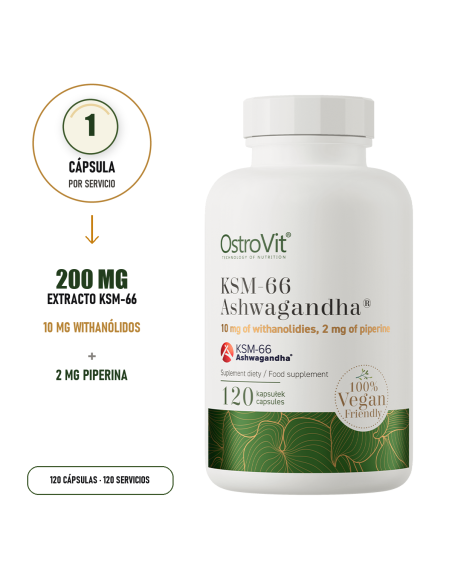 KSM-66 Ashwagandha VEGE - 120 cápsulas