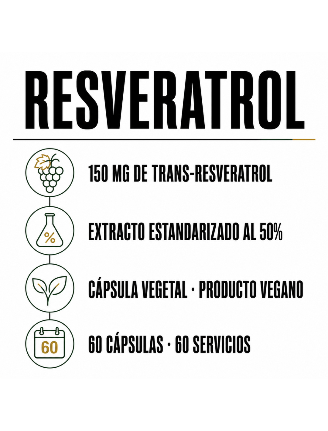 Resveratrol VEGE - 60 cápsulas
