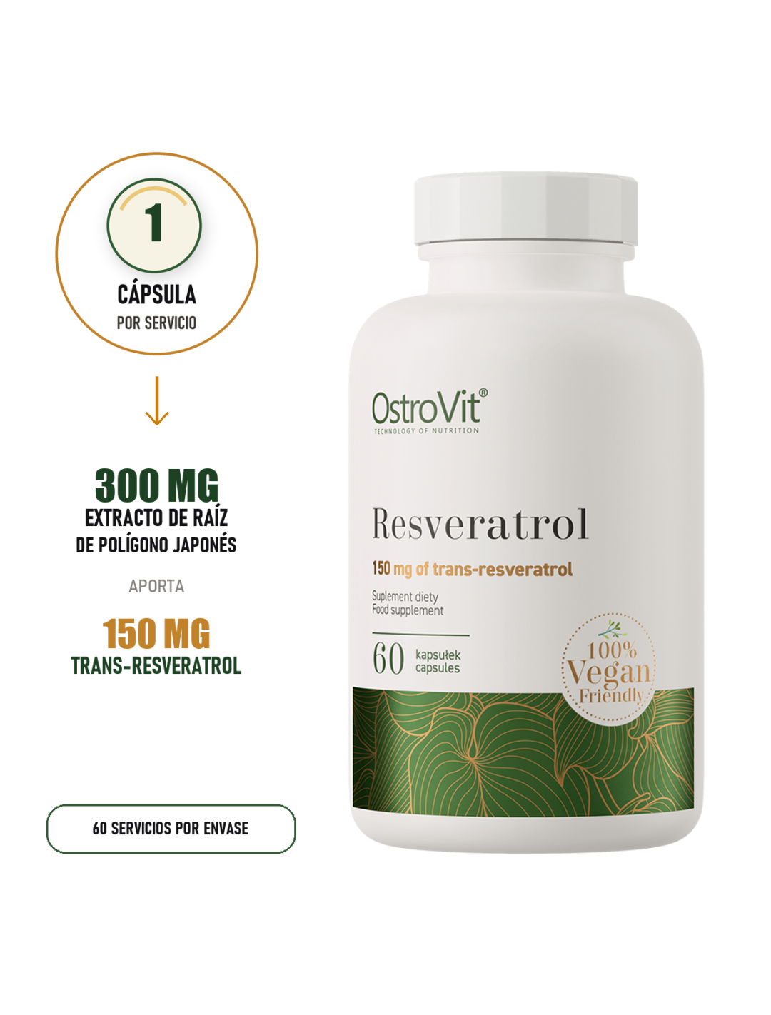 Resveratrol VEGE - 60 cápsulas